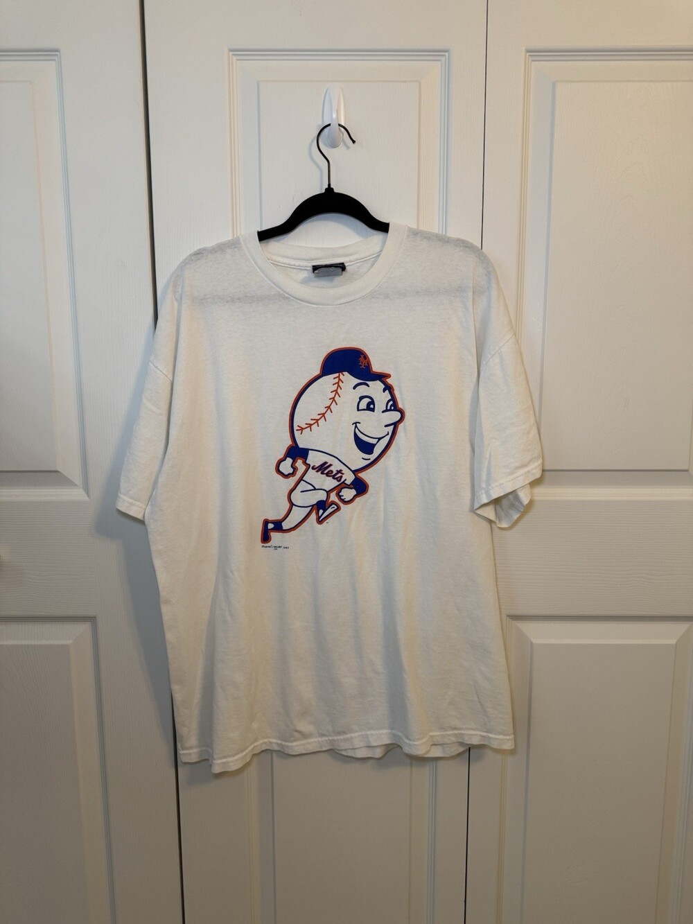 2003 New York Mets Mr Met T Shirt XXL Majestic MLB Vintage Y2K Baseball